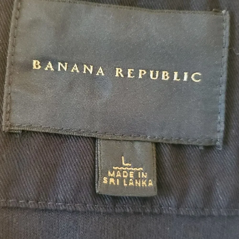 Banana Republic Pullover Black Hoodie Sweatshirt Mens L Nautical Collegiate
